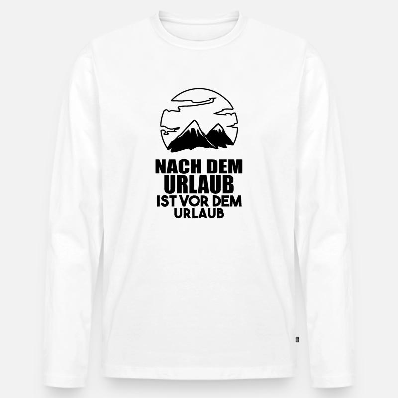Urlaub - Männer Premium Bio Langarmshirt - Weiß