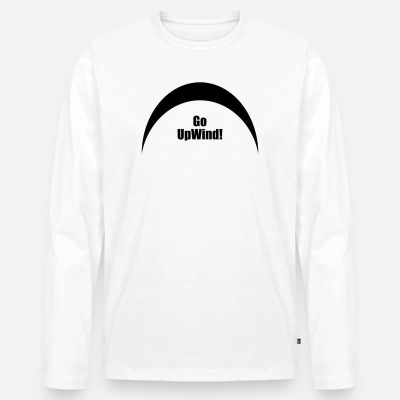 Go Upwind - Kitesurf - Männer Premium Bio Langarmshirt - Weiß