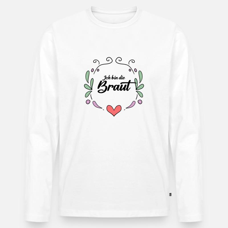 Braut - Männer Premium Bio Langarmshirt - Weiß