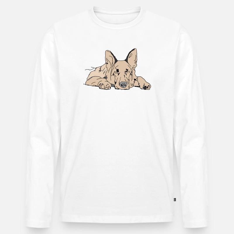 Schäferhund - Männer Premium Bio Langarmshirt - Weiß