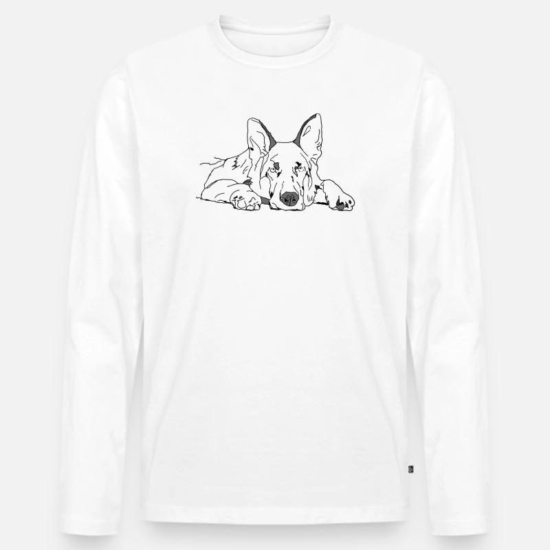Schäferhund - Männer Premium Bio Langarmshirt - Weiß