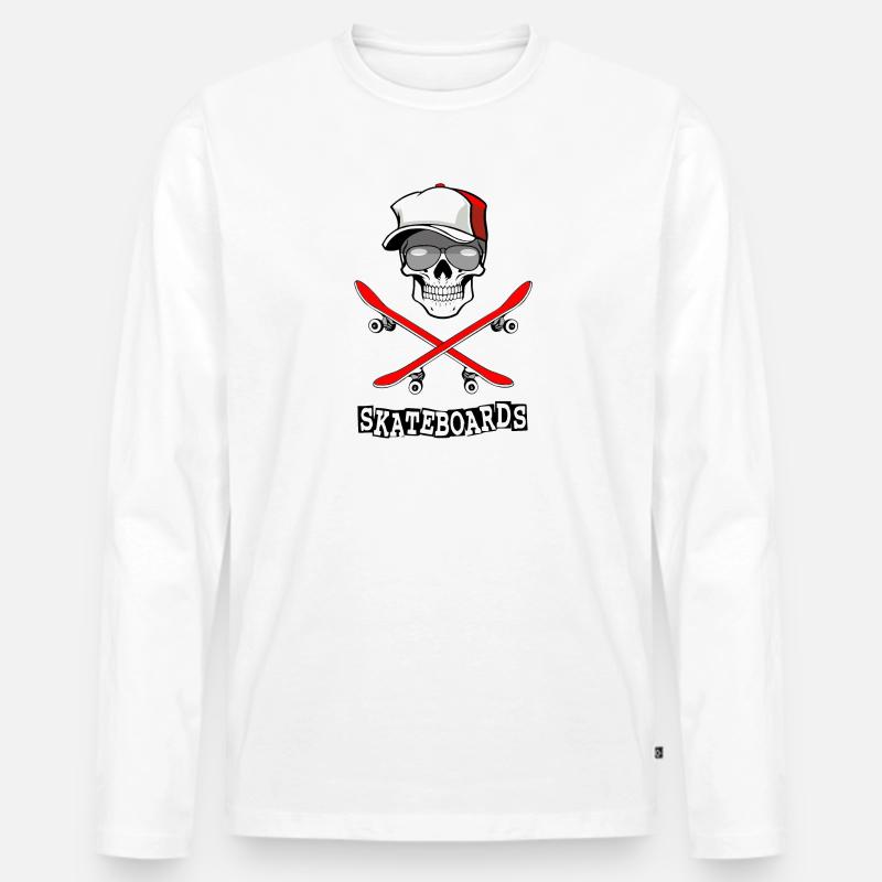 Decks - Männer Premium Bio Langarmshirt - Weiß