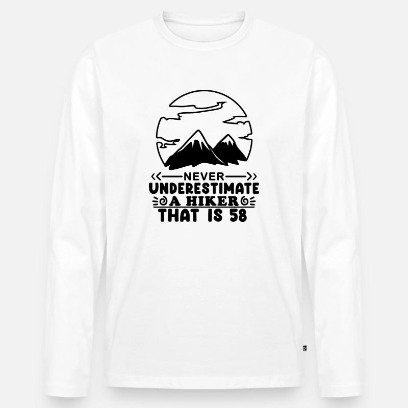 v - Männer Premium Bio Langarmshirt - Weiß