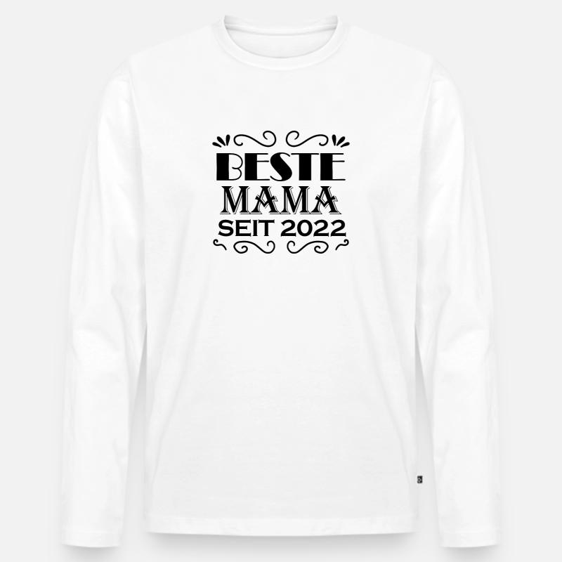 Beste Mama seit 2022 - Männer Premium Bio Langarmshirt - Weiß