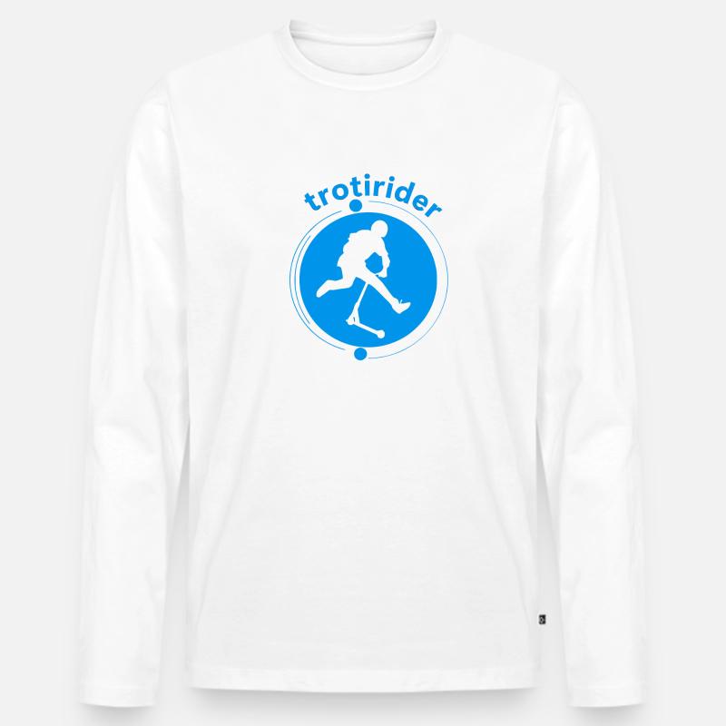 Trotirider - Männer Premium Bio Langarmshirt - Weiß