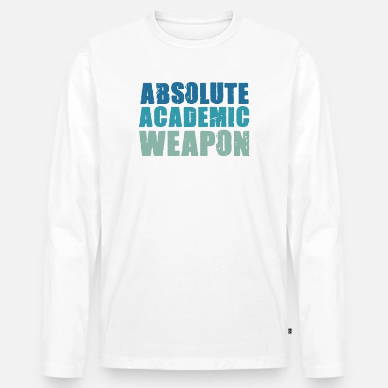 Studenten Absolute Academic Weapon - Männer Premium Bio Langarmshirt - Weiß