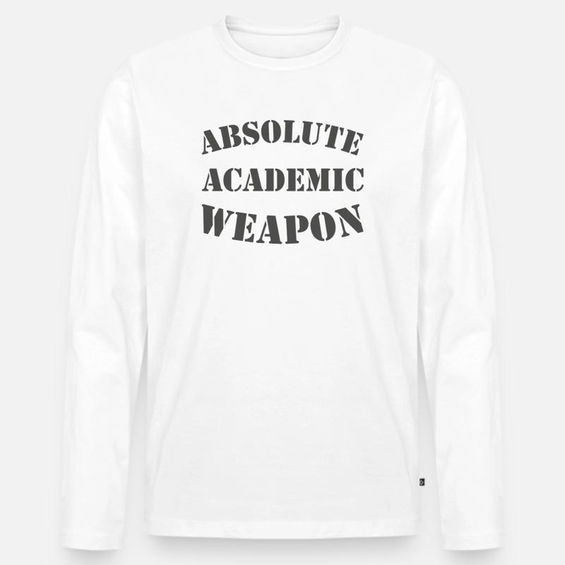 Studenten Absolute Academic Weapon - Männer Premium Bio Langarmshirt - Weiß