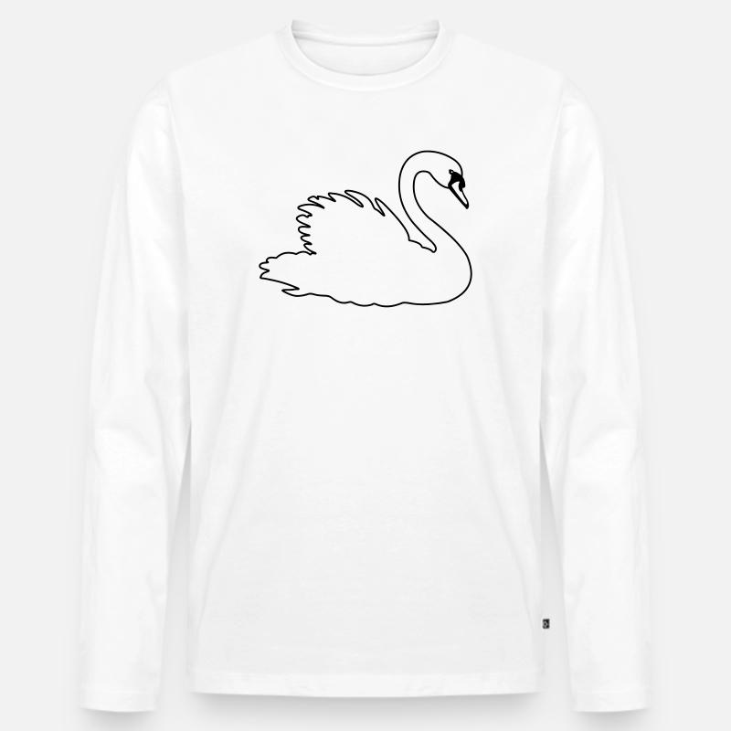 Transparenter Schwan - Männer Premium Bio Langarmshirt - Weiß