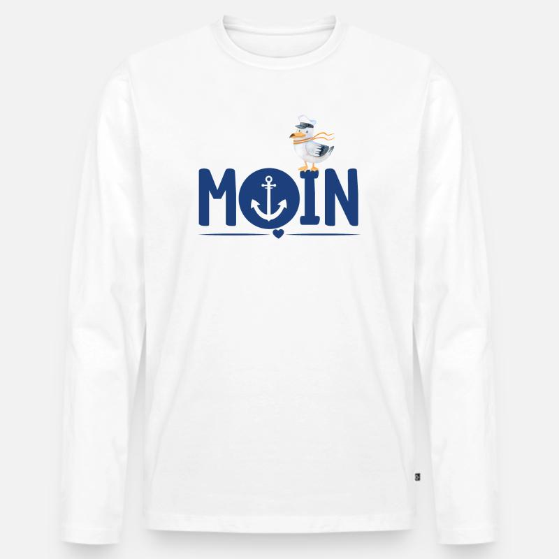 Moin Anker - Männer Premium Bio Langarmshirt - Weiß