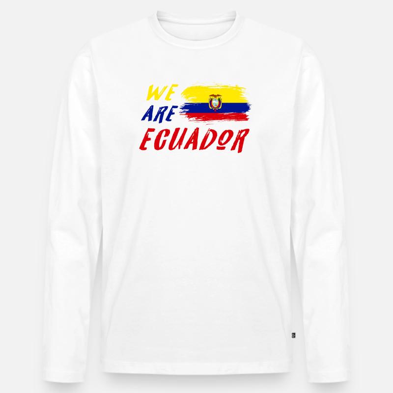 Wir sind Ecuador - Männer Premium Bio Langarmshirt - Weiß