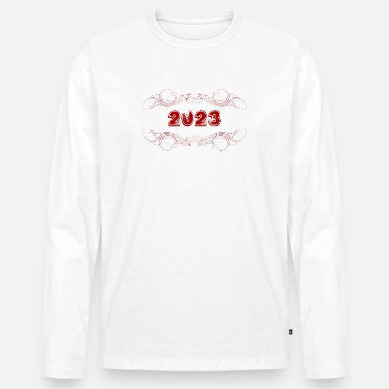 2023 verziert - Männer Premium Bio Langarmshirt - Weiß