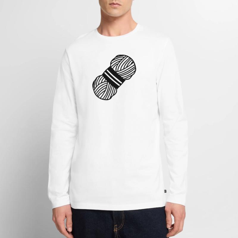 Wolle knoten oder häkeln Männer Premium Bio Langarmshirt