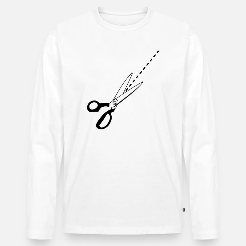 Schnitt-Logo-Schneider - Männer Premium Bio Langarmshirt - Weiß