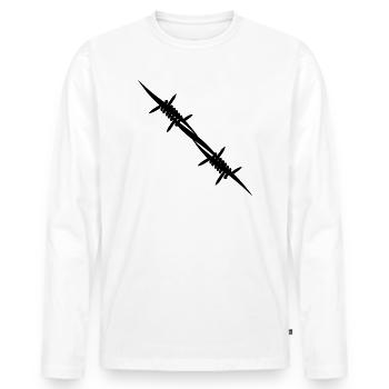 Barbed wire coupling piece - Men's Premium Organic Long Sleeve Shirt - white - Front - Nico (187cm)