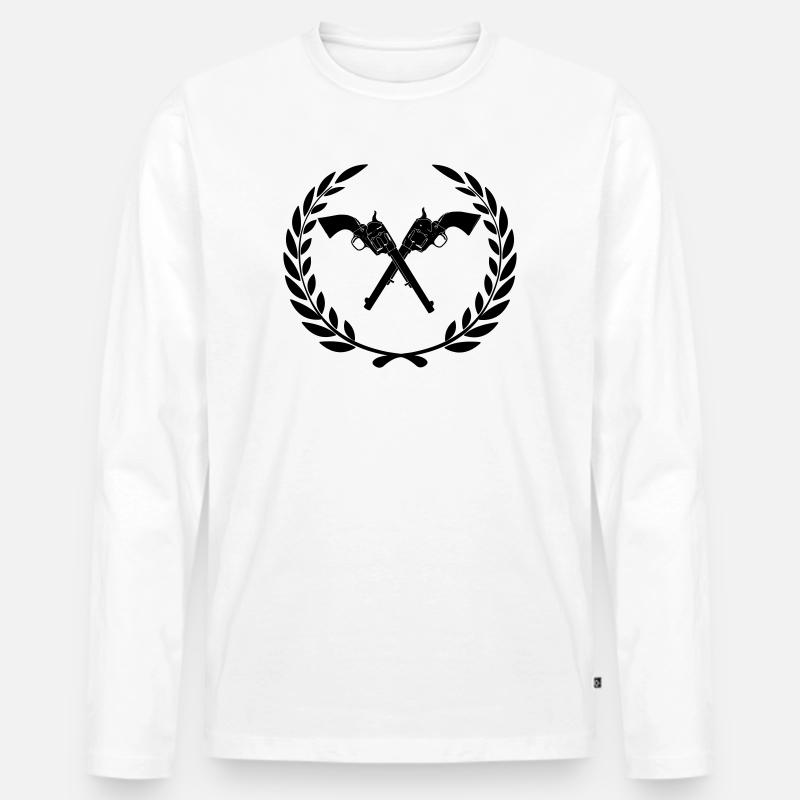 Hengstfohlen 45 im Lorbeerkranz - Männer Premium Bio Langarmshirt - Weiß