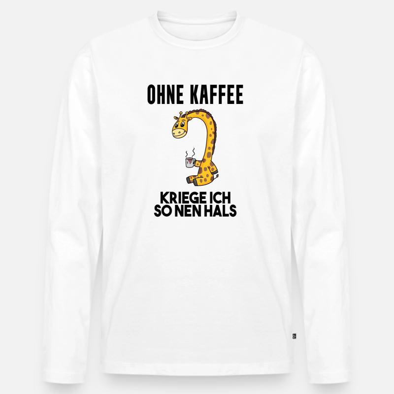 Kaffee Spruch lustig - Männer Premium Bio Langarmshirt - Weiß