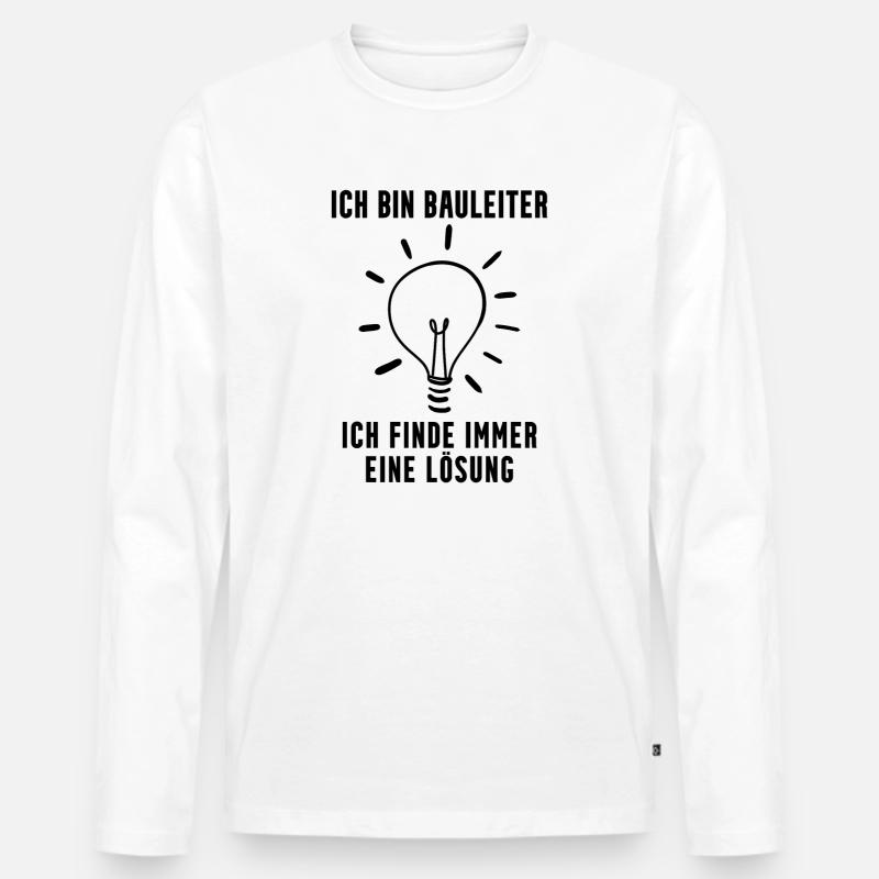 Bauleiter Geschenk - Männer Premium Bio Langarmshirt - Weiß