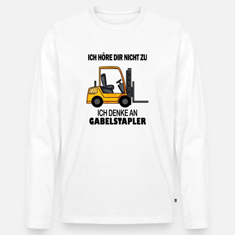 Staplerfahrer Gabelstapler Lager Logistik - Männer Premium Bio Langarmshirt - Weiß