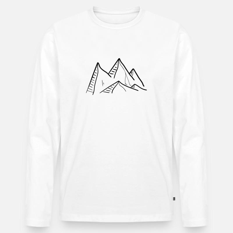 Berg Berge Berggipfel Gipfel - Männer Premium Bio Langarmshirt - Weiß