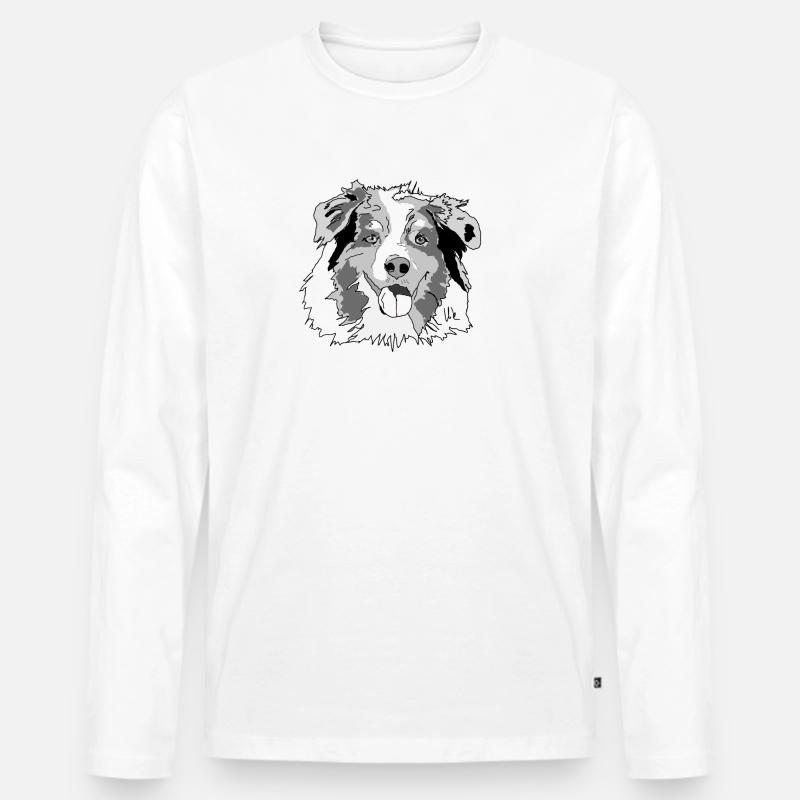 Australian Shepherd - Männer Premium Bio Langarmshirt - Weiß