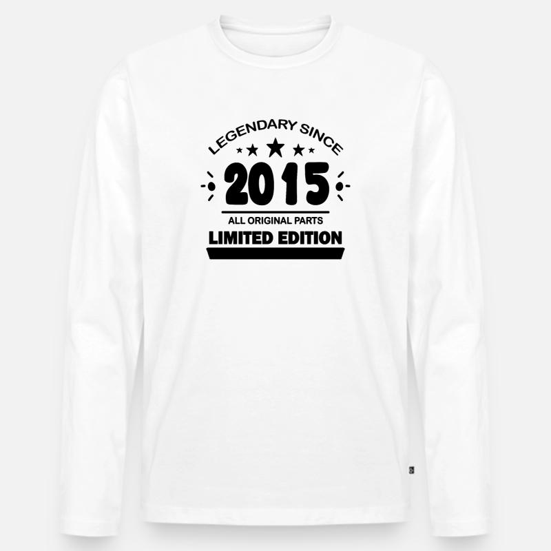 2015 - Männer Premium Bio Langarmshirt - Weiß