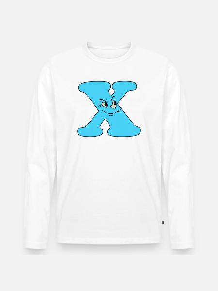 X - Männer Premium Bio Langarmshirt - Weiß