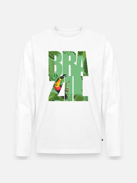 Brésil - T-shirt manches longues Premium bio Homme - blanc