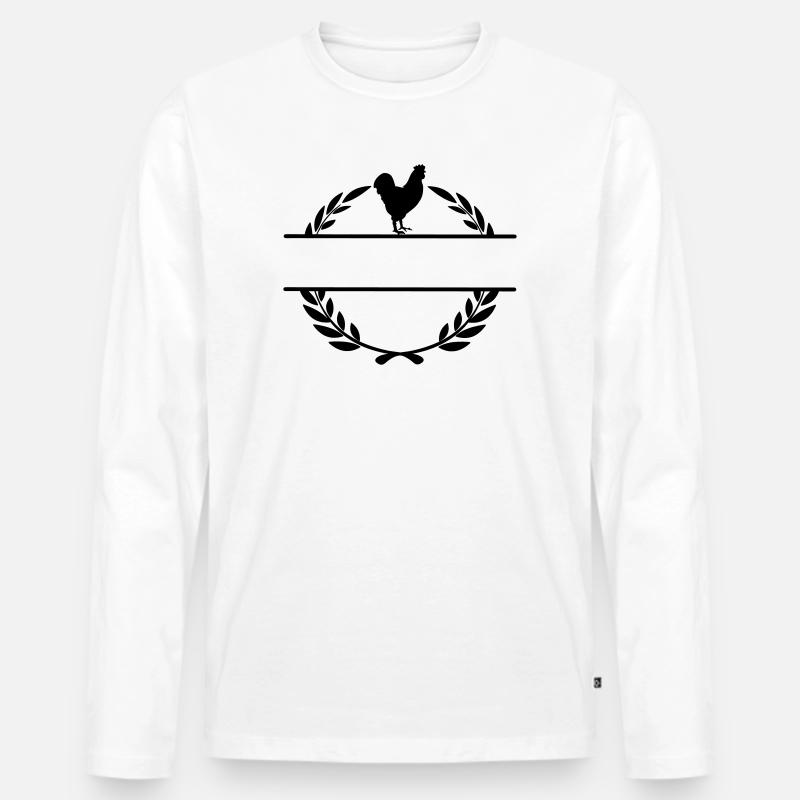 Stolz auf das Bauernhuhn - Männer Premium Bio Langarmshirt - Weiß