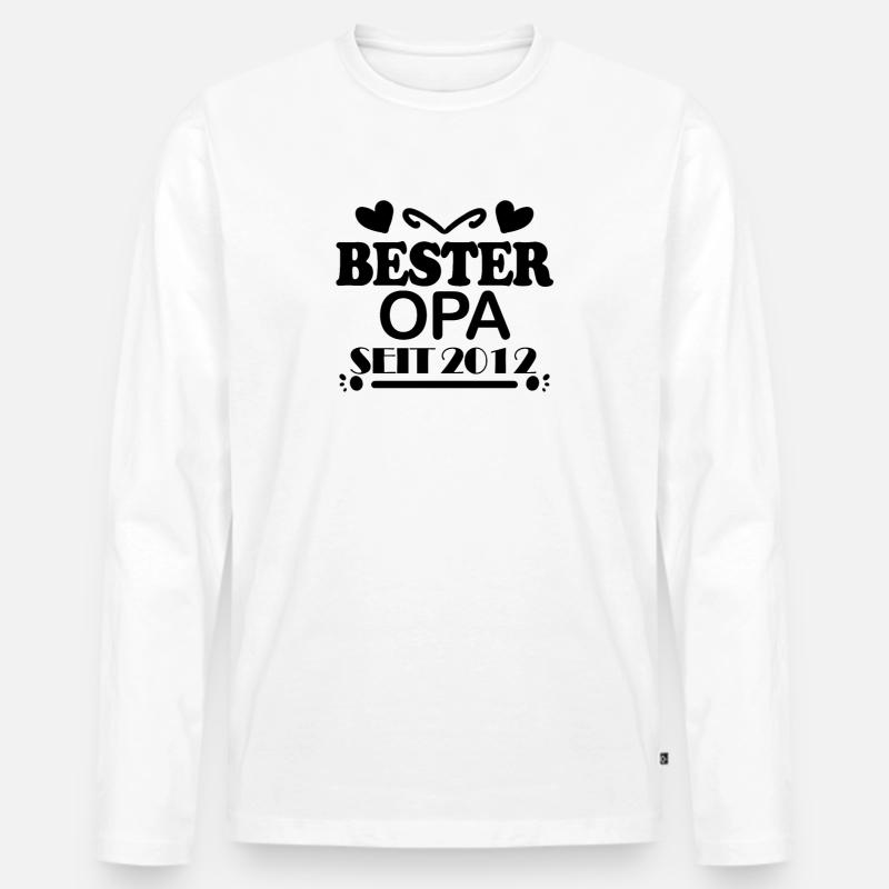 Bester Opa seit 2012 - Männer Premium Bio Langarmshirt - Weiß