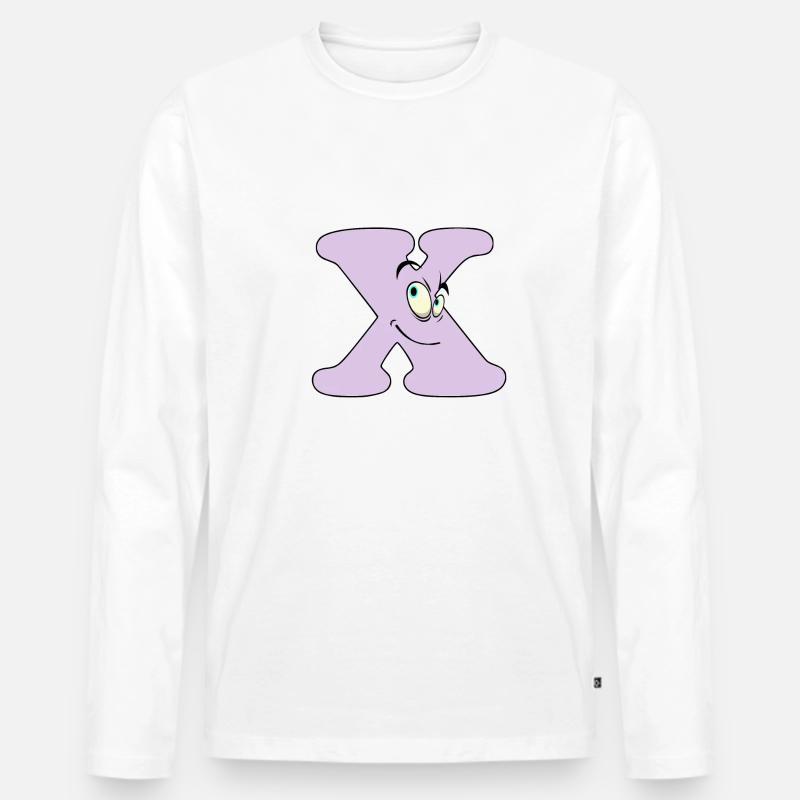 X - Männer Premium Bio Langarmshirt - Weiß