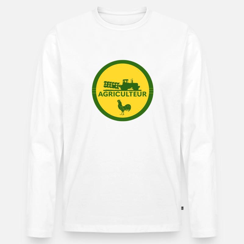 Bauer - Männer Premium Bio Langarmshirt - Weiß
