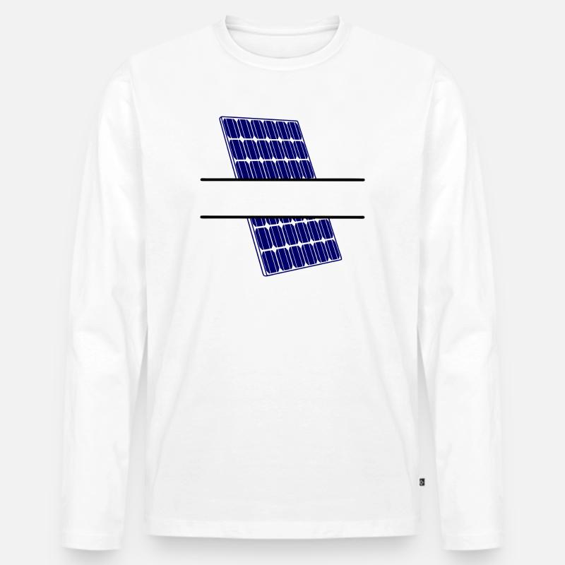 Solarpanel zur Energiegewinnung - Männer Premium Bio Langarmshirt - Weiß