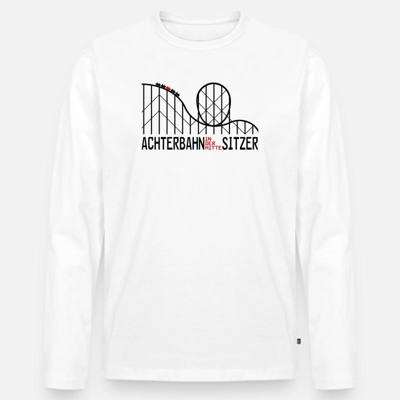 Achterbahnindermittesitzer 2 - Männer Premium Bio Langarmshirt - Weiß