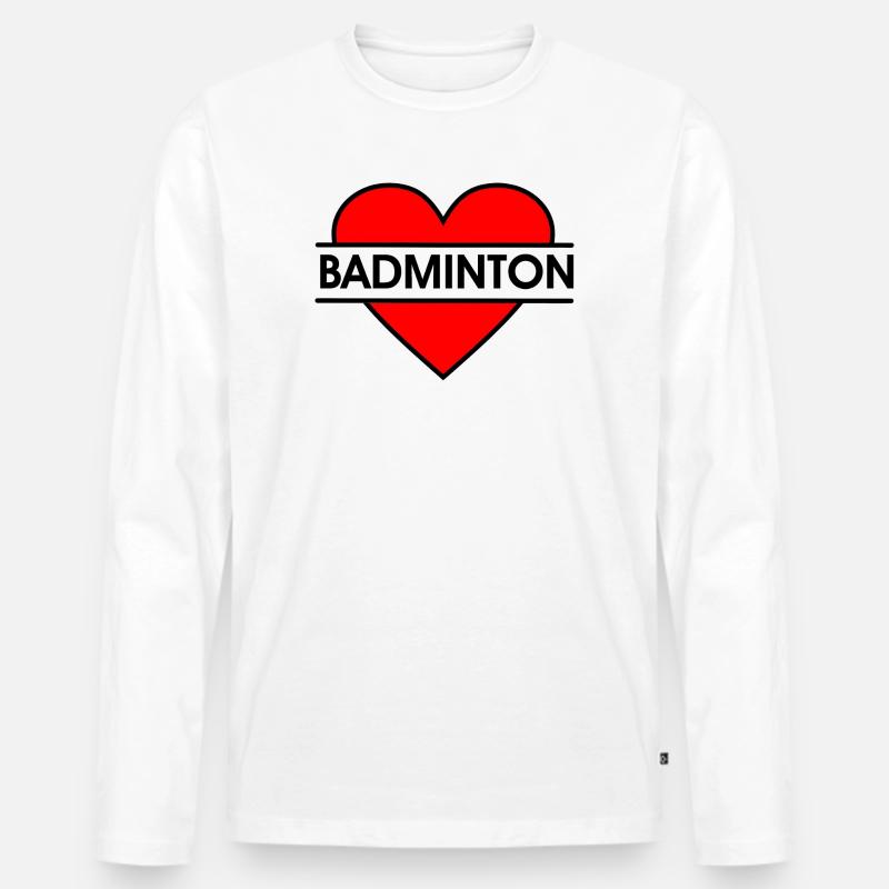 Badminton 35 - Männer Premium Bio Langarmshirt - Weiß