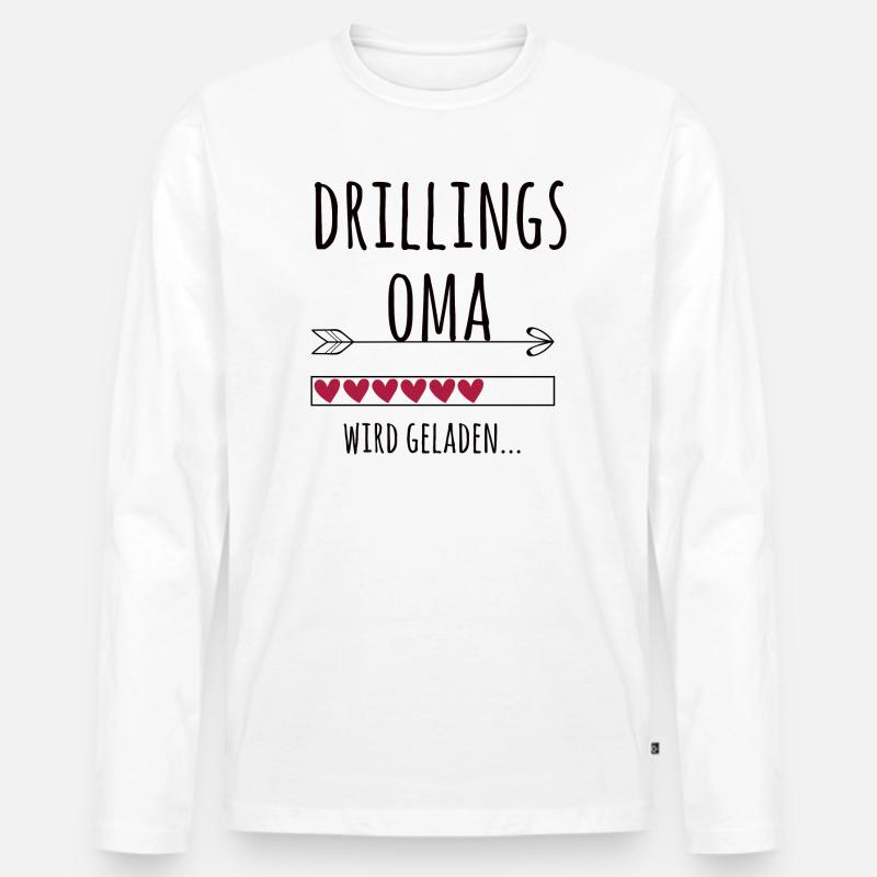 werdende Drillingsoma Schwangerschaft Drillinge - Männer Premium Bio Langarmshirt - Weiß