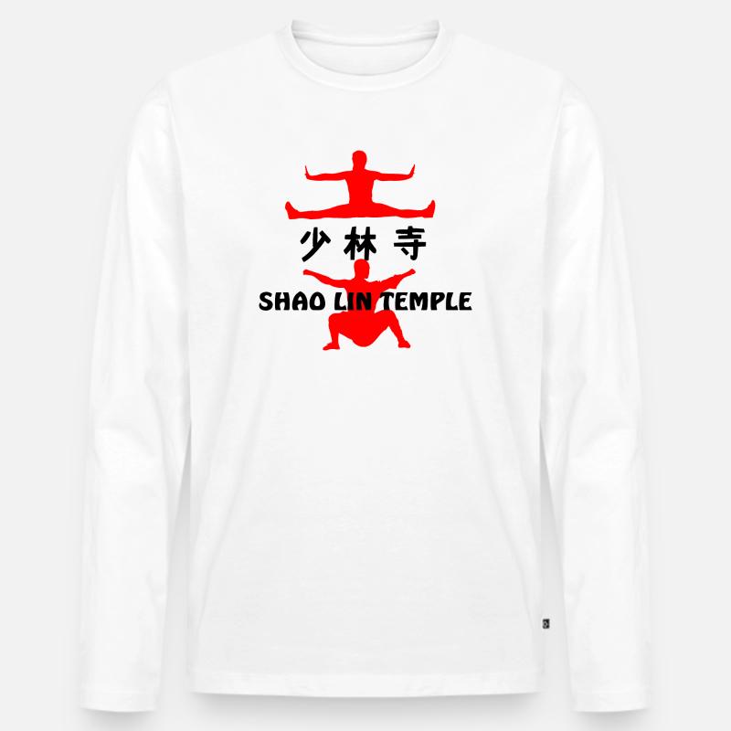 Kung Fu Shaolin Tempel - Männer Premium Bio Langarmshirt - Weiß