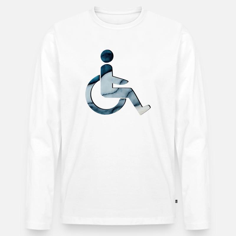 ROLLSTUHL ROLLSTUHLFAHRERIN - Männer Premium Bio Langarmshirt - Weiß