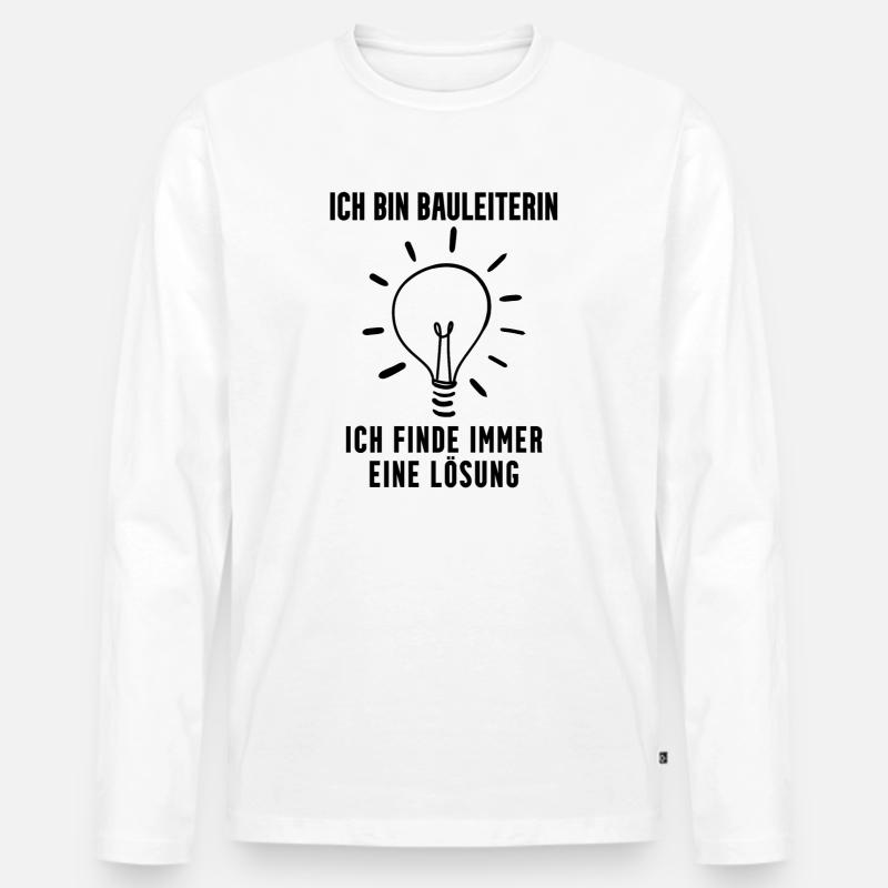 Bauleiterin Geschenk - Männer Premium Bio Langarmshirt - Weiß