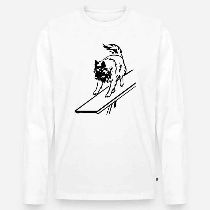 Tervueren - Männer Premium Bio Langarmshirt - Weiß