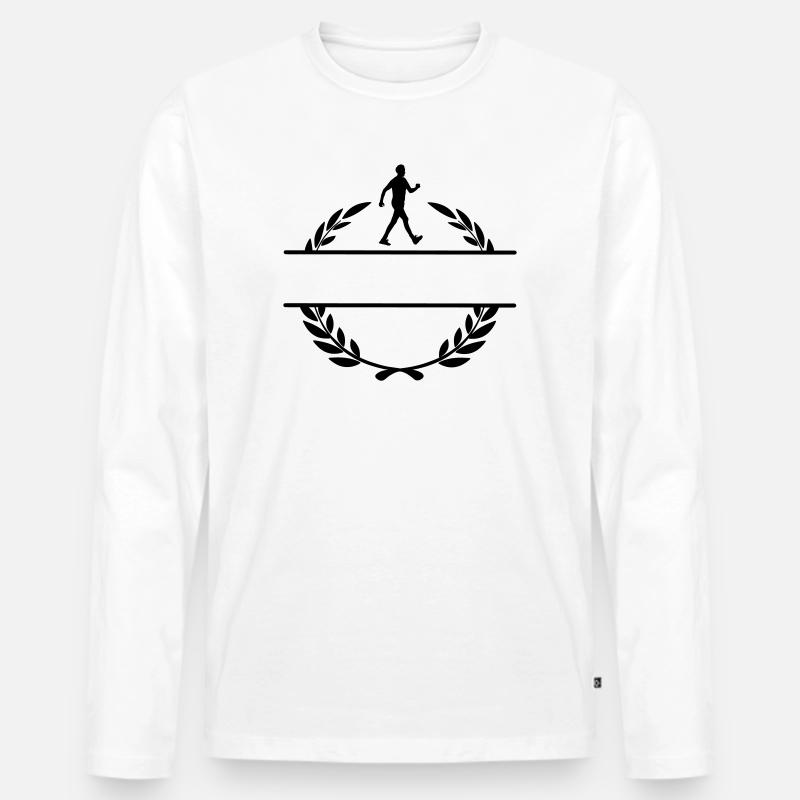 Wanderer im Lorbeerkranz - Männer Premium Bio Langarmshirt - Weiß