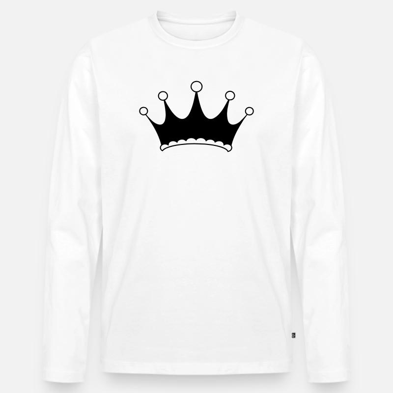 Einfache Krone - Männer Premium Bio Langarmshirt - Weiß