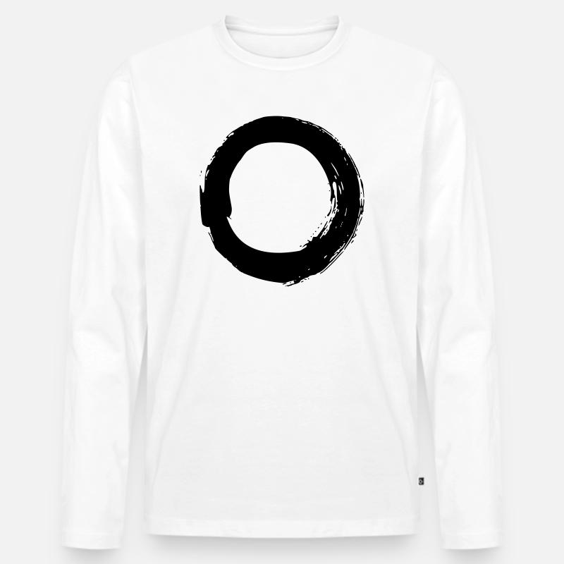 Enso - Männer Premium Bio Langarmshirt - Weiß