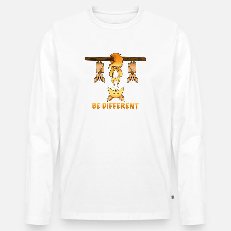 süßes Fuchs Motiv be different - Männer Premium Bio Langarmshirt - Weiß