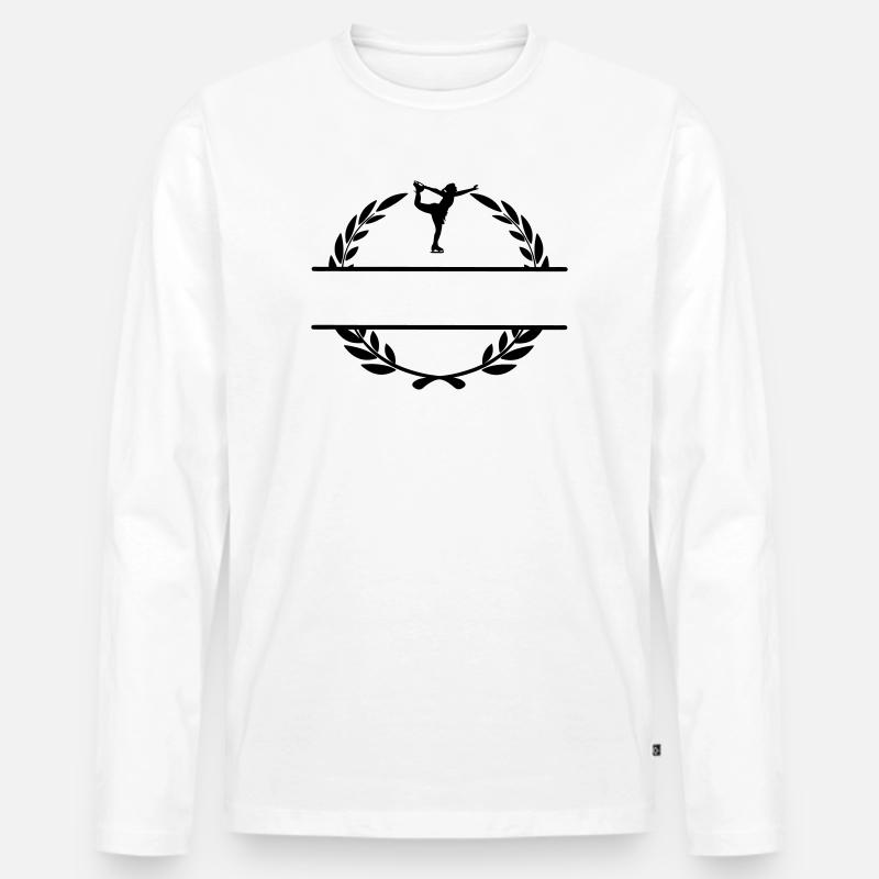 Eiskunstläuferin im Lorbeerkranz - Männer Premium Bio Langarmshirt - Weiß