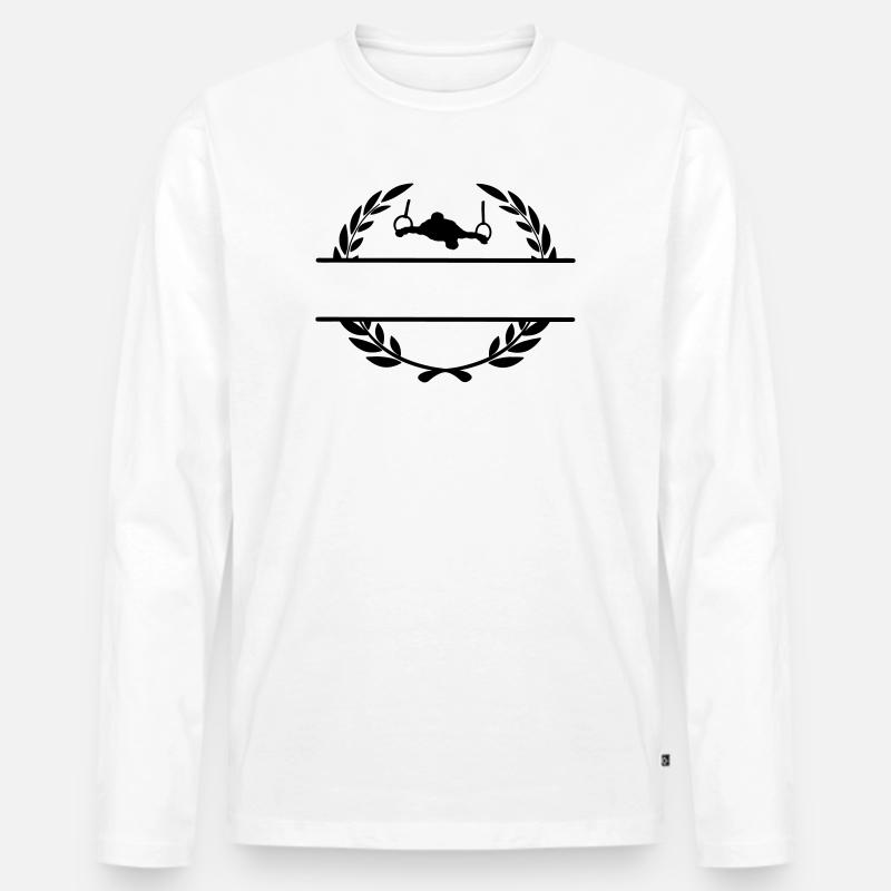 Lorbeerkranzwender in den Ringen - Männer Premium Bio Langarmshirt - Weiß