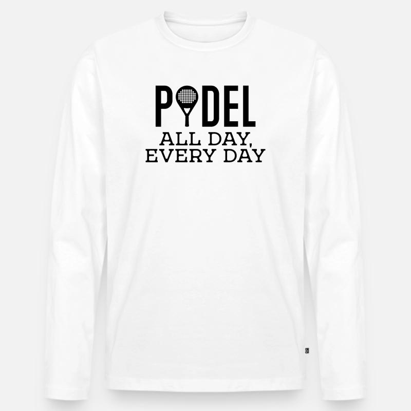 Racket Padel Training Padel Game Statement - Men's Premium Organic Long Sleeve Shirt - white