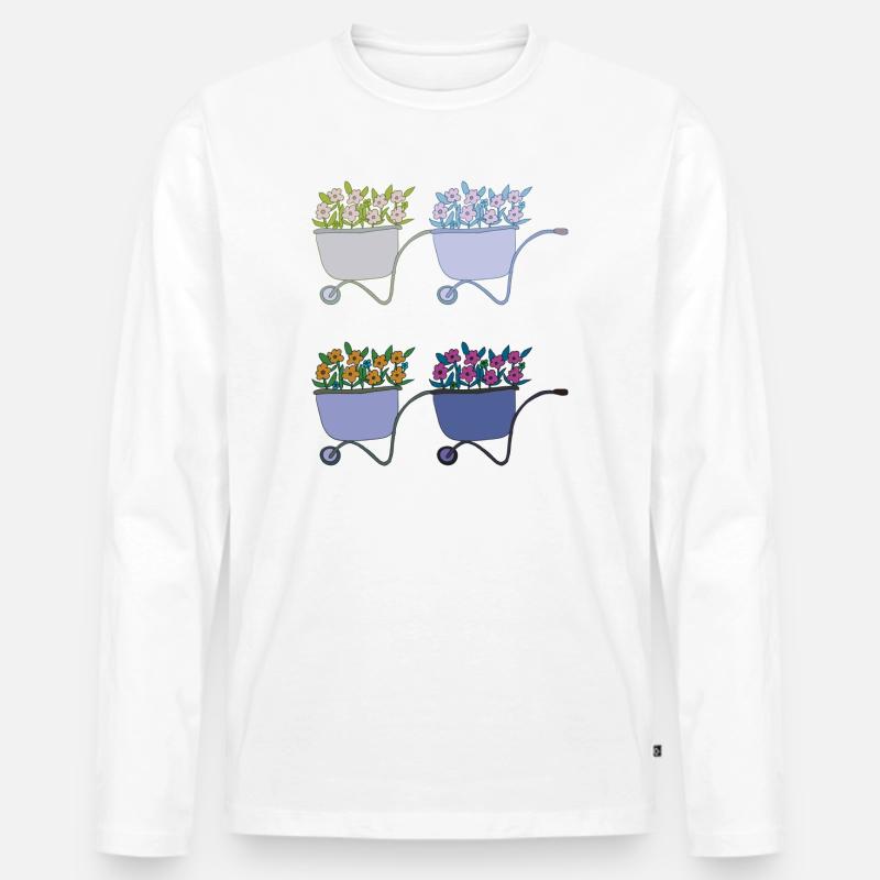 schubkarren 4fach - Männer Premium Bio Langarmshirt - Weiß