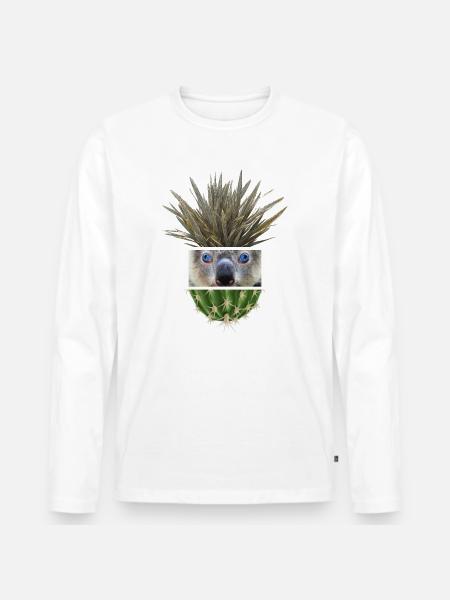 Koala Azure Cactus Collage - Men's Premium Organic Long Sleeve Shirt - white
