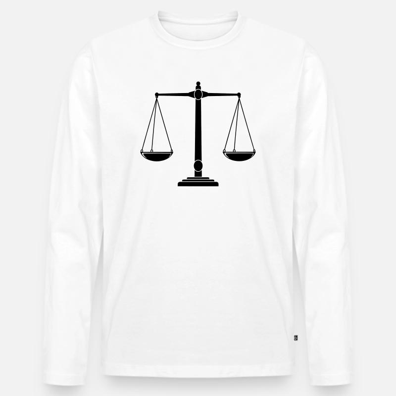 Tellerwaage - Männer Premium Bio Langarmshirt - Weiß