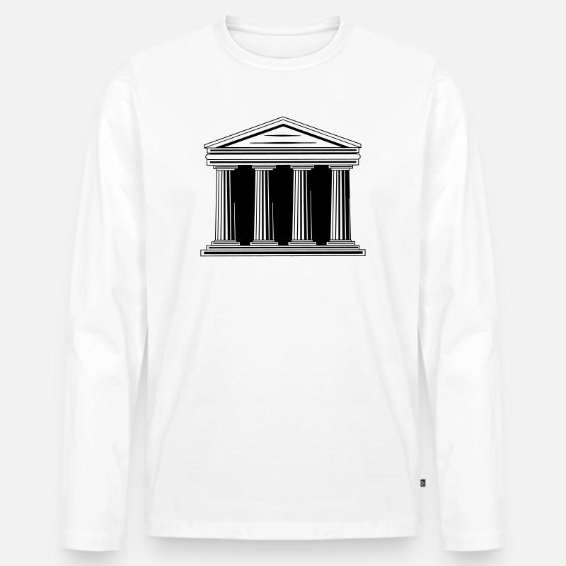 Logo des Gerichtsgebäudes - Männer Premium Bio Langarmshirt - Weiß